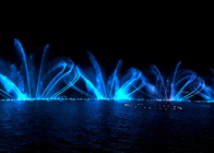 現代美術音楽的な水噴水すばらしいライトおよび水は3Dイメージを示します サプライヤー